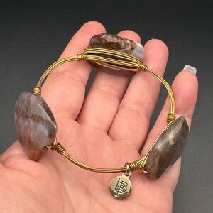 Bourbon and Bowties Gold and Brown Stone Bracelet
